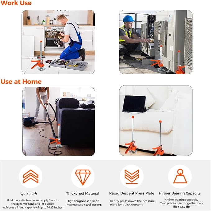 ZERONDER Labor-Saving Arm, 15.35-Inch Men's Labor-Saving Tool, 2-Piece Height Adjustment Device, Can Achieve 10.43 Inches of Lift Through The Arm, Used To Install Furniture, Cabinets, Tiles, Etc.
