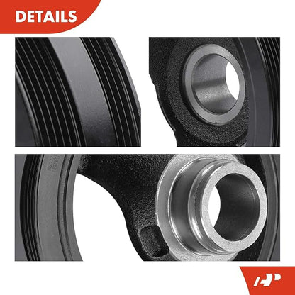 A-Premium Engine Harmonic Balancer Crankshaft Pulley Compatible with Bucik, Chevy, GMC, Cadillac, Hummer, Isuzu  Saab Vehicles - 4.8L 5.3L 6.0L 6.2L - Escalade, Silverado, Tahoe, Sierra, Yukon  More