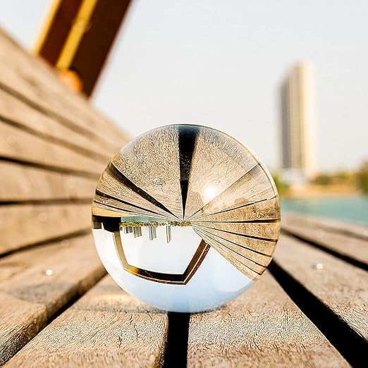 LONGWIN 120mm (4.7 inch) Large Crystal Divination Ball Decorative Glass Balls Photography Props Free Wooden Stand
