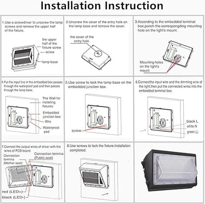 Dimmable 120W LED Wall Pack Light with Dusk to Dawn Photocell,16800LM Outdoor Security Lighting, Commercial Wall Mount Lights for Building