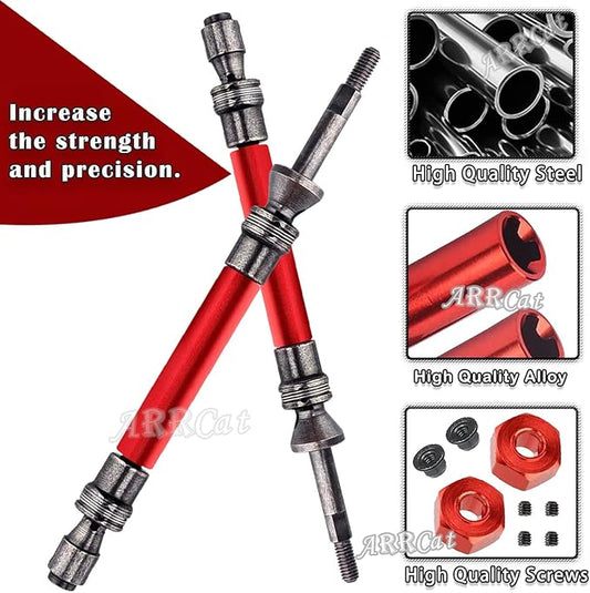 2PCS Rear Drive Shaft CVD RC Upgrades Part for 110 Rustler VXL 2WD 4X4Stampede VXL 2WD 4X4Hoss VXL 2WD 4X4Slash PlatinumSlash UltimateSlash VXL 4x4 2WD RC Car,ARRCat RC Hops Up,Red