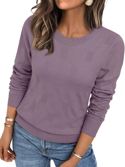 Women's Lightweight Long Sleeve Knit Pullover Sweater