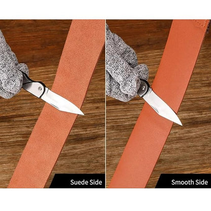 Leather Strop for Knife Sharpening, Knife Strop, Stropping Leather, Straight Knife Sharpening Cowhide Manual Strap Straight Barber Shaving Strap Tool Polishing Anti Leather
