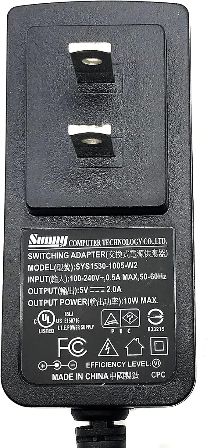 Sunny SYS1530-1005-W2 AC Adapter 5V 2A 10W Switching Power Adapter