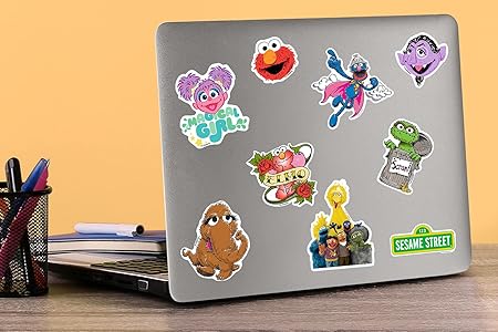 Sesame Street Sticker Pack Die Cut Vinyl Large Deluxe Stickers Variety Pack - Laptop, Water Bottle, Scrapbooking, Tablet, Skateboard, IndoorOutdoor - Set of 50