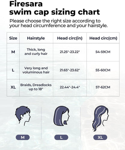 Firesara Fabric Swim Cap, High Elasticity Swimming Cap Keeps Hair Clean Breathable Fit Both Long Hair Short Hair, Swim Caps Woman Girls Men Kids One Size Hat