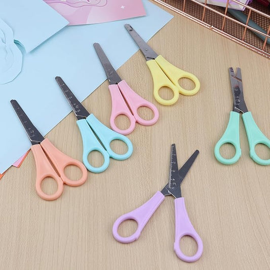 6 Pack Safety Scissors, 5 Safety Blunt Tip Student Scissors, Kids Craft Scissors for School Class, Art Crafting Classes, Office Supplies and Other Daily Use. (Bright color)