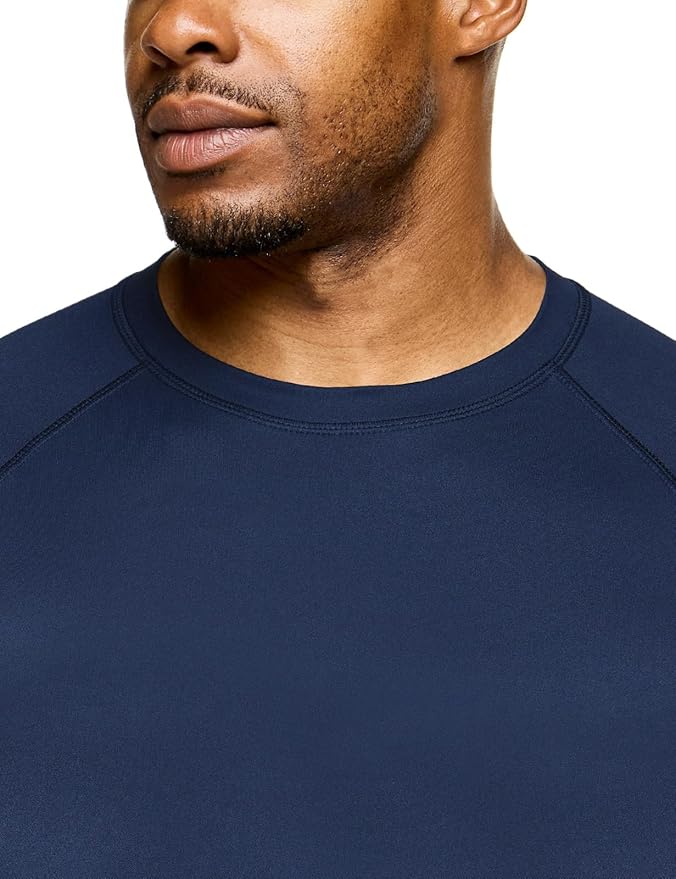 TSLA Men's Rashguard Swim Shirts, UPF 50+ Protection Quick Dry, Stretch Comfort Fit, Flatlock Seams, Outdoor & Water Sports