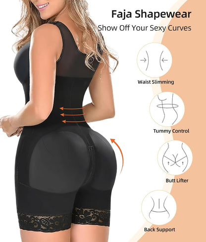 This YIANNA full body shaper provides tummy control and wireless breast lift design for a flattering, comfortable fit.