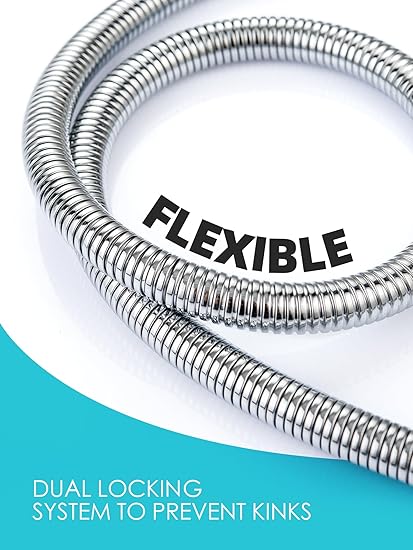 Stainless Steel Toilet Hose, 47 Inch, Silver, Perfect for Handheld Toilets and Showers, 1 Pack