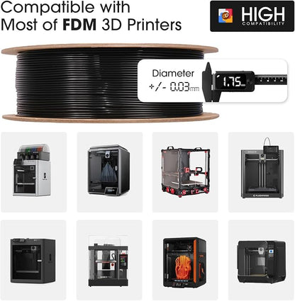 eSUN PLA+ Filament 3D Printer Filament PLA Plus 1KG Space Blue PLA Plus 1.75mm, Dimensional Accuracy +/- 0.03mm, 1KG Spool (2.2 LBS) 3D Printing Filament for 3D Printers