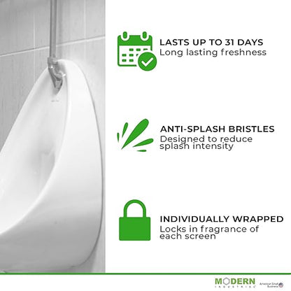 Modern Industrial Urinal Screen and Deodorizer (10-Pack) Fits Most Top Urinal Bowl at Restaurants, Offices, Schools - Urinal Screen Deodorizer - Long-Lasting Urinal Scent for Fresh, Clean Restrooms