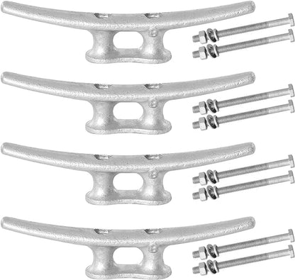 68101214 inch Dock Cleats With Bolts,Hot Dipped Galvanized Cast Iron Boat Cleats,Rope Cleat Boat Dock Cleats for Boat Docks,Decks,Piers for Tying up Boats,Marine Decor(1,2,4,5,6,8,10,12 Pack)