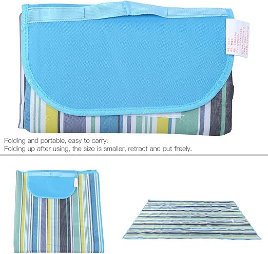 Sempoda Outdoor Waterproof Picnic Blanket, Foldable Picnic Mat, Waterproof Beach Blanket, Dampproof 210T Tear Resistant Plaid Cloth Picnic Blanket for Outdoor Camping
