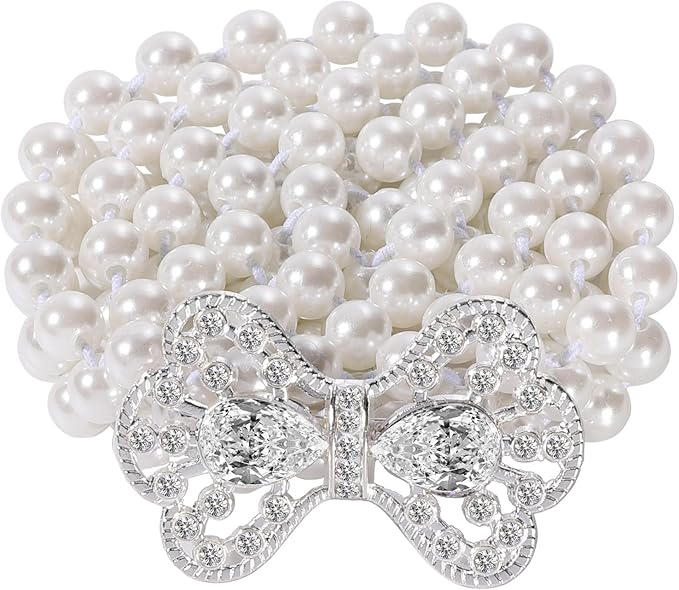 Ayliss Women Pearl Waist Belt Elastic Wedding Bridal Belt with Rhinestone Crystal Sash Bridesmaid Dress Belt Waistband