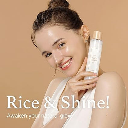 I'm from Rice Toner, Milky Toner for Glowing Skin, Korean Rice, Glow Essence with Niacinamide, Hydrating for Dry, Dull, Combination Skin, Vegan, Fragrance Free, Glass Skin 5.07 Fl Oz