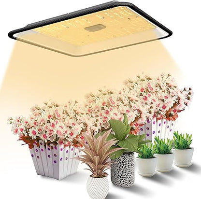 LED Grow Light SF600 with Samsung LM281 Pro, 60W Full Spectrum for Indoor Plants, 2x2ft Coverage, White Reflector, Suitable for Seeding Vegetable Flower