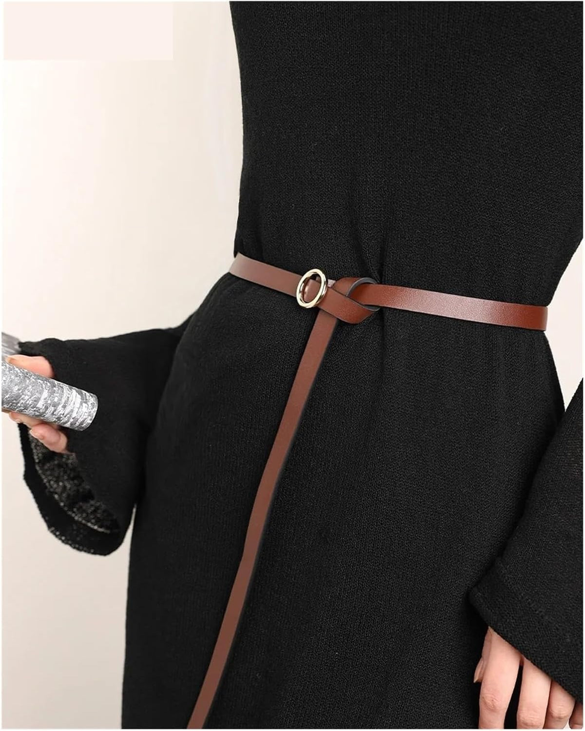 Belts For Women Elegant For Women Buckle Waist Knotted Thin Leather Belt Adjust Skinny