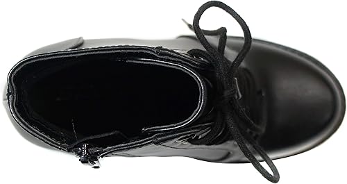 Soda Chalet  Fashion Lace up Military Inspired Ankle Boot with Stacked Heel and Side Zipper