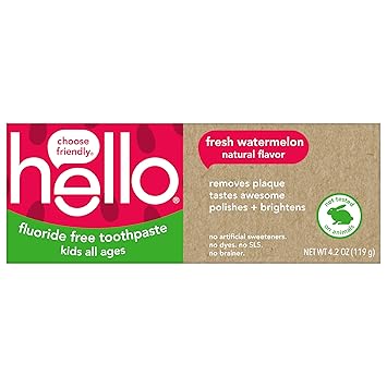 hello Fresh Watermelon Fluoride Free Kids Toothpaste, 4.2 Oz Tube