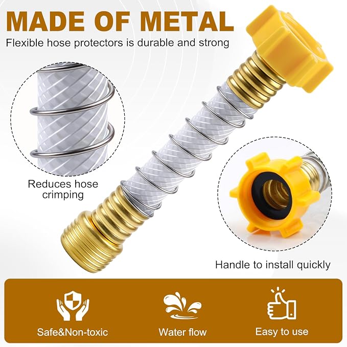 RV Flexible Hose Protector, RV Water Hose Extension & Faucet Protector - Eliminates Hose Crimping and Straining at Water Connections, Flexible Hose Adapter for RV, Garden, Outdoor Essentials