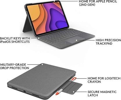 Logitech Folio Touch iPad Keyboard Case with Trackpad and Smart Connector for iPad Air (4th and 5th Gen) – Graphite (Renewed)