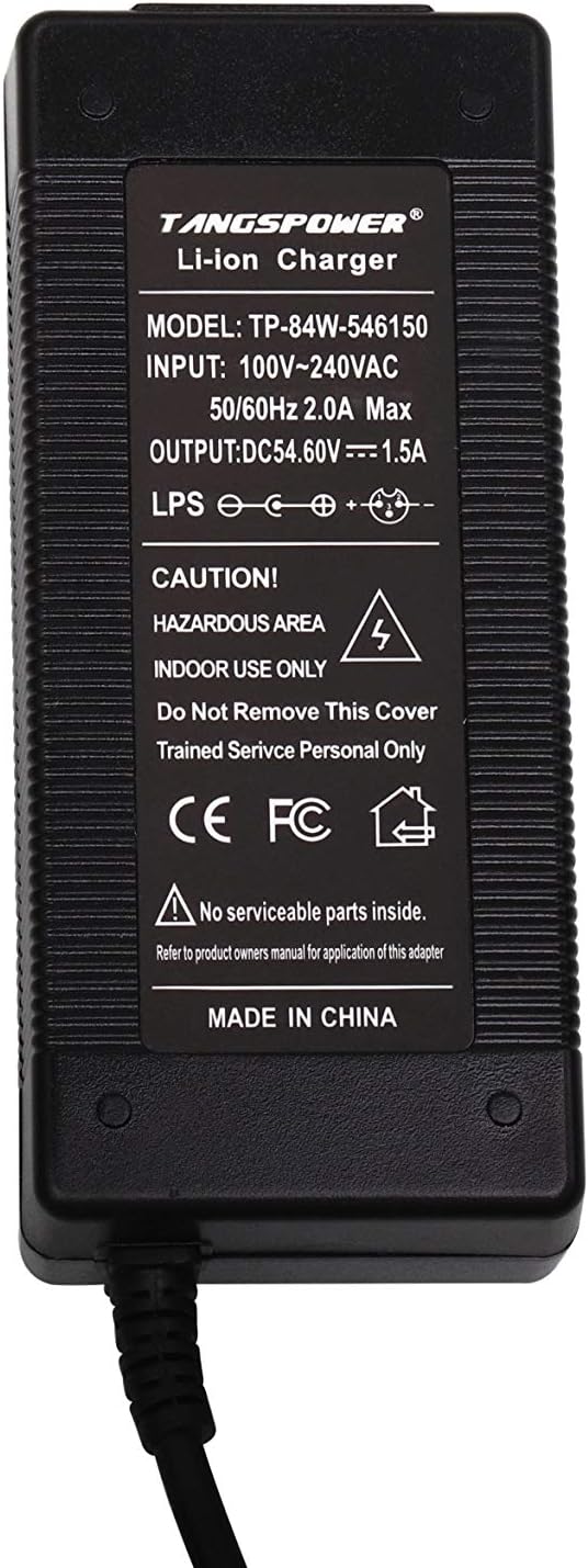 48v Battery Charger 54.6V 48Volt Power Supply Adapter Charger for Rad Battery 48 Volt DC 5.5 Round 13S Lithium Replacement Charge