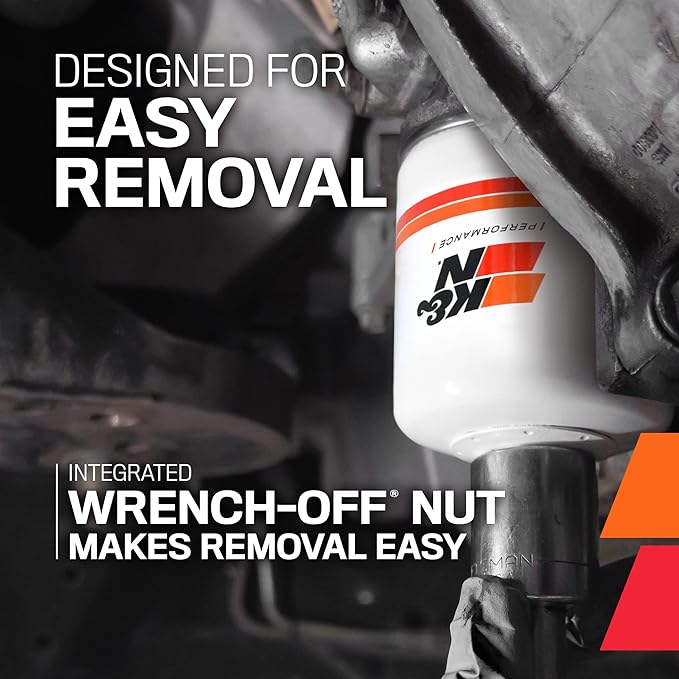 KN Premium Oil Filter: 20,000 Mile Engine Protection with Wrench Off Nut: Compatible with Select TOYOTALEXUSSUZUKICHEVROLET Vehicle Models (See Product Description for Select Models), HP-1003