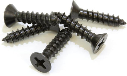 Bolt Dropper 8 X 1'' Black Oxide Coated Stainless Flat Head Phillips Wood Screw (50 Pack), 18-8 (304) Stainless Steel Screws by Bolt Dropper