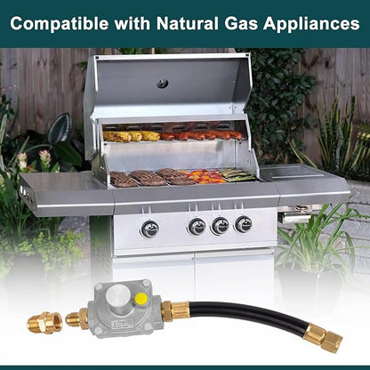 GASPRO 710-003 Natural Gas Pressure Regulator, 1/2 PSIG Inlet Pressure & 4" W.C. Outlet Pressure, for Grill, Fire Pit, Stove and More, 1/2" Male Flare x 3/8" Female Flare Adapter Included