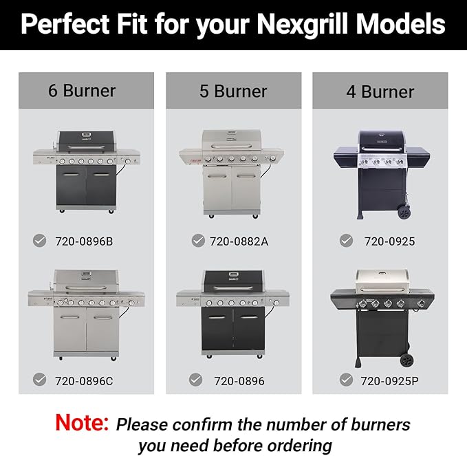 Uniflasy Grill Replacement Parts for Nexgrill 720-0882A 720-0925P 720-0925 720-0896B 720-0896C, Stainless Steel Grill Burners Heat Plate Shields Replacement for Nexgrill 5 Burner 720-0882A, 5 Pack