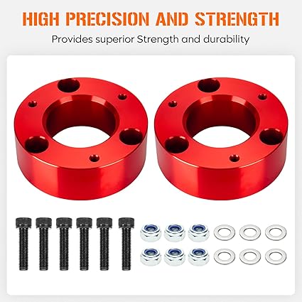 3 Front Leveling Lift Kit for 2007-2019 Silverado Sierra, 2007-2019 Tahoe 1500, Forged 3 inch 6 Lug Aluminum Strut Spacers