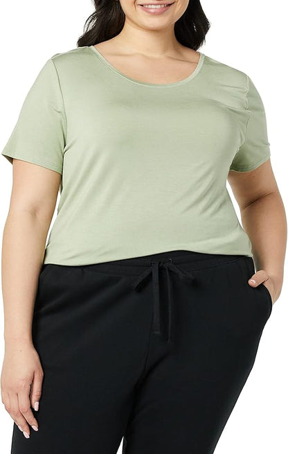 Essentials Women's Short-Sleeve Scoopneck Tunic, Pack of 2