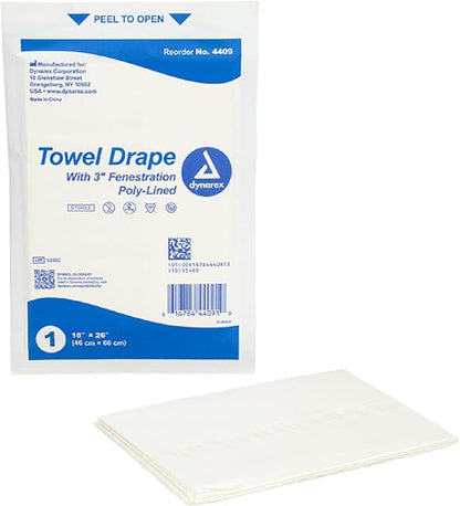 Dynarex 4409 Disposable Towel Drapes Fenestrated Sterile
