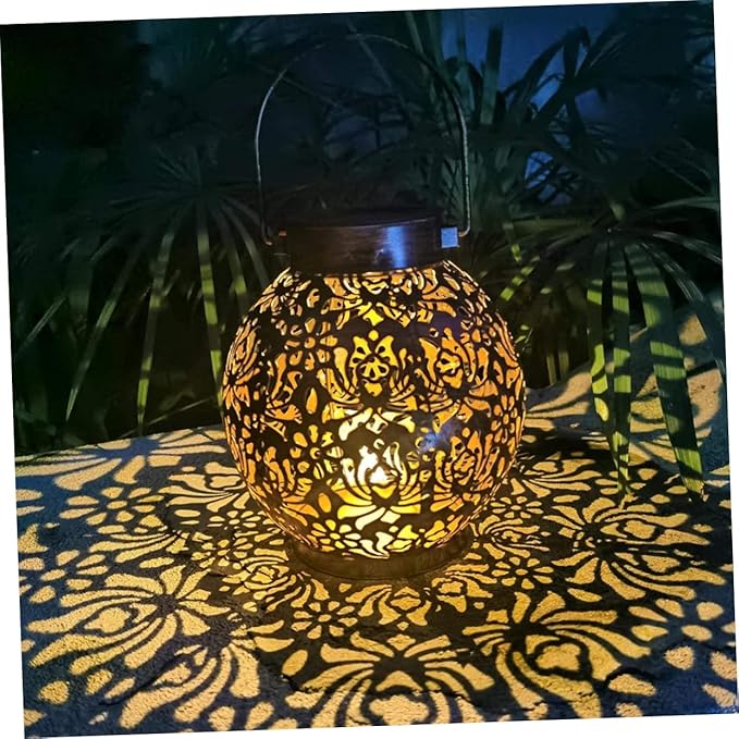 Uonlytech Decorative Hanging Lights Led Solar Lantern Solar Garden Light Outdoor Lights Led Outdoor Lamp