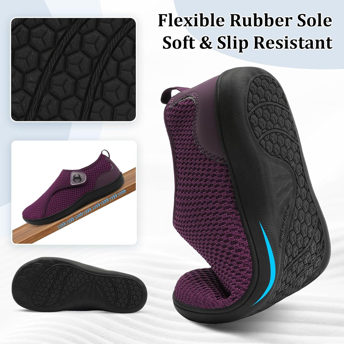 Womens Walking Shoes Comfortable Wide Diabetic Shoes Adjustable Zero Drop Edema Shoe Breathable Neuropathy Nursing Shoes Casual Wide Width Sneakers