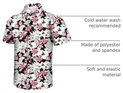 Small Hawaiian Shirt for Men Tropical Shirts Summer Beach Button Down Short Sleeve Luau Aloha Floral Cruise Vacation Outfit 2026