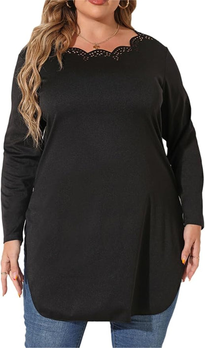 easyforever Womens Plus Size Casual Flowy Tunic Tops Loose Fit Blouses Spring Summer Outfits