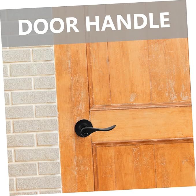 POPETPOP Round Door Handle Sturdy Lever Lock Exterior Door Knob for Bedrooms Bathrooms