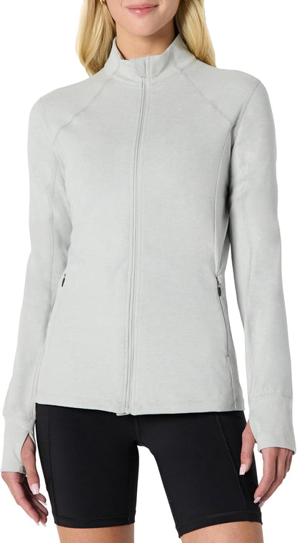 Women's Athletic Soft Performance Lightweight Zip Up Workout Running Jacket