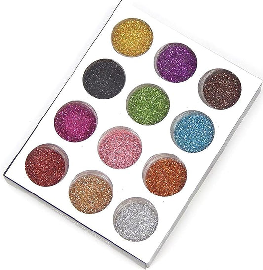 12 Colors Glitter Powder DUST Nail Art Decoration Design