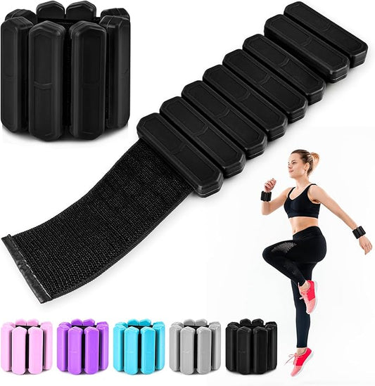 Wrist  Ankle Weights for Women Men, Adjustable Wrist Weighted Bracelet for Home Gym Workout, Walking, Running, Travel, Pilate, Yoga, Exercise,Strength Training. Set of 2 (1Lb Each)