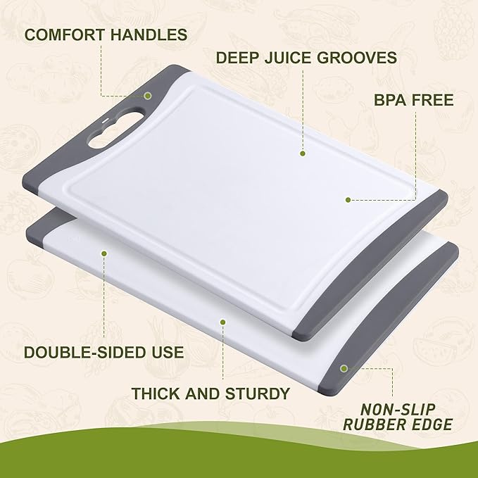 Plastic Cutting Board Set Non Slip Edges Over Sink Kitchen Gadgets First Apartment Essentials New Home Must Haves Things Stuff Accessories House Warming Housewarming Hostess Host Gift