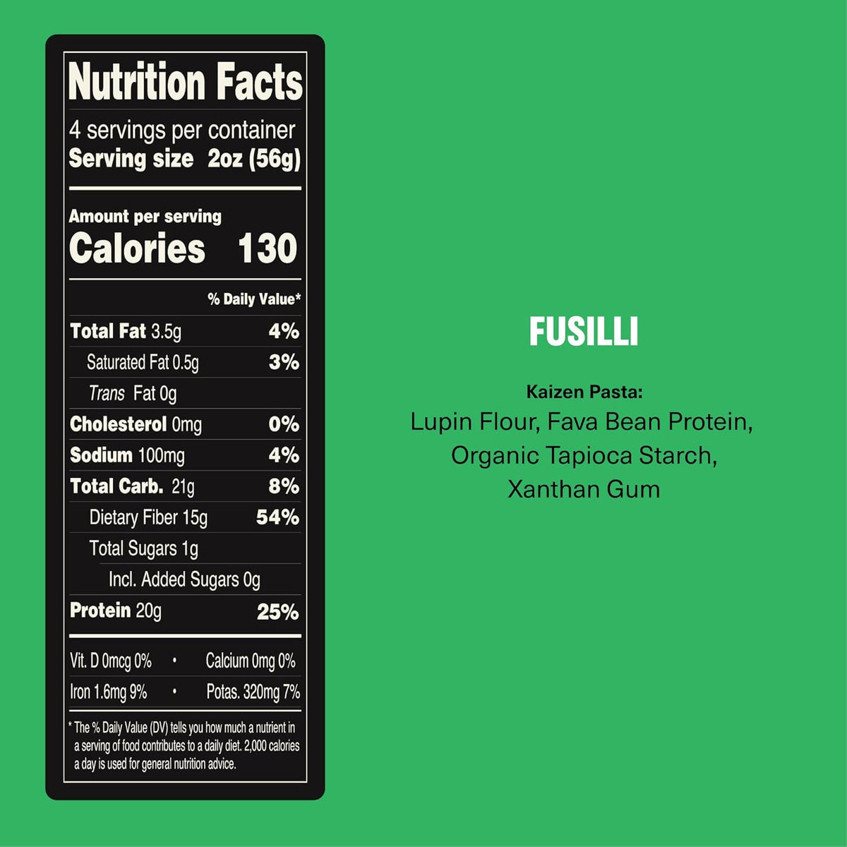 Kaizen Fusilli Protein Pasta, 20g Protein, Low Carb (6g Net Carbs), Keto-Friendly, Gluten-Free, Plant-Based Lupini Noodles, High Fiber, 8 Ounce, Pack of 3