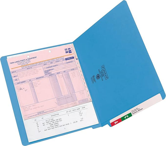 Smead End Tab File Folder, Shelf-Master Reinforced Straight-Cut Tab, Letter Size, Blue, 100 per Box (25010)