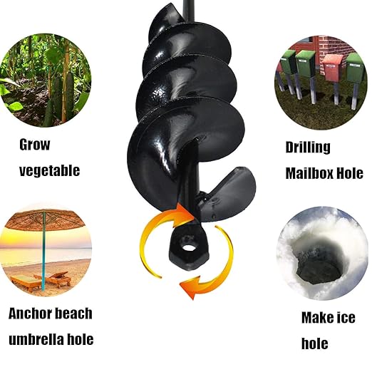 30" x 2" Extended Length Auger Drill Bit for Planting Bulb  Bedding Plant Auger 100 Solid Barrel-No Need to Squat Post Hole Digger for 38" Hex Drive Drill- Easy Planter Garden Auger