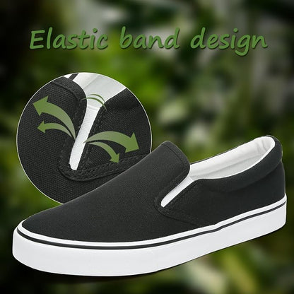 Size 44EU Deal: yageyan Mens Slip on Sneakers Loafers Shoes Canvas Casual Fashion Shoes | Black Comfortable Shoes Breathable Canvas White Casual Fashion Shoes