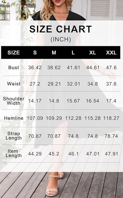 PRETTYGARDEN Women's 2025 Summer Cross Midi Dress Casual Boho Deep V Neck Short Sleeve Ruffle Hem Split Beach Long Dresses