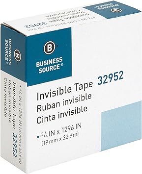 32952 Business Source Invisible Tape Dispenser Refill Roll Clear 1Roll 1 (Pack of 2)