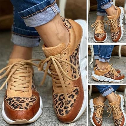 Leopard Print Orthopedic Sneakers,Orthopedic Arch Support Walking Shoes,Orthotic Fashion Sneakers